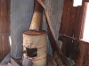 an oild drum used as a wood buring stove